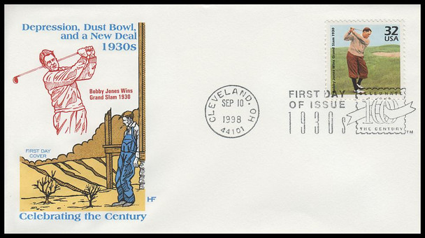3185a-o / 32c Celebrate The Century ( CTC ) 1930s Set of 15 House of Farnam First Day Covers