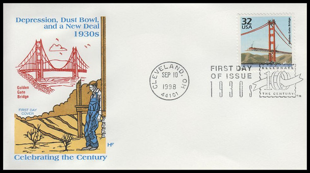 3185a-o / 32c Celebrate The Century ( CTC ) 1930s Set of 15 House of Farnam First Day Covers