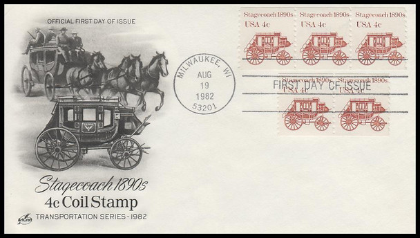 1897 - 1908 / Transportation Series Coils 1981 -1984 Set of 14 Artcraft First Day Covers