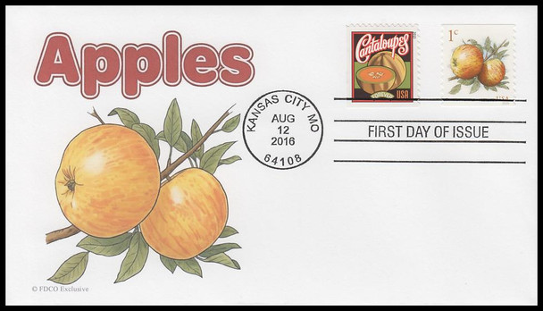 5037 / 1c Apples Coil 2016 FDCO Exclusive First Day Cover #2