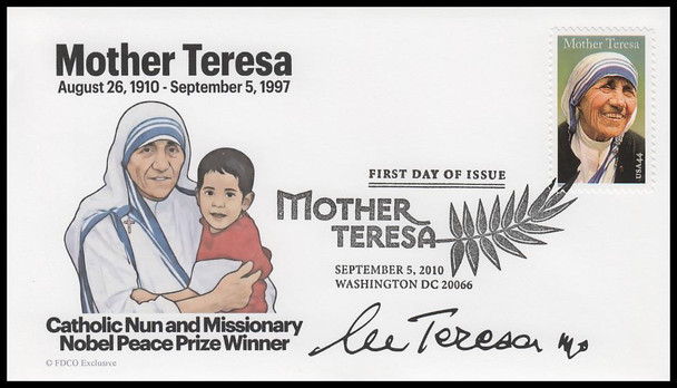 4475 / 44c Mother Teresa FDCO Exclusive 2010 FDCO Exclusive First Day Cover