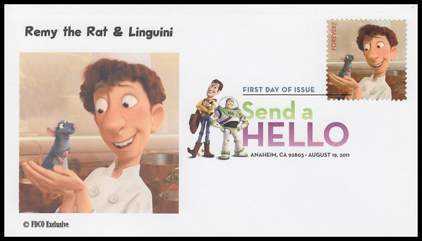 4553 - 4557 / 44c Pixar Films : Send A Hello 2011 Set of 5 Digital Color Postmark ( DCP ) FDCO Exclusive FDCs