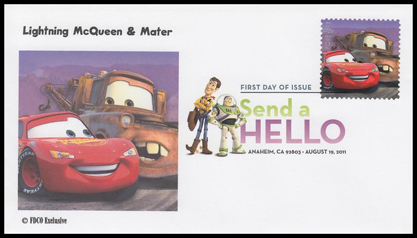 4553 - 4557 / 44c Pixar Films : Send A Hello 2011 Set of 5 Digital Color Postmark ( DCP ) FDCO Exclusive FDCs