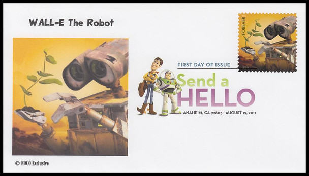 4553 - 4557 / 44c Pixar Films : Send A Hello 2011 Set of 5 Digital Color Postmark ( DCP ) FDCO Exclusive FDCs