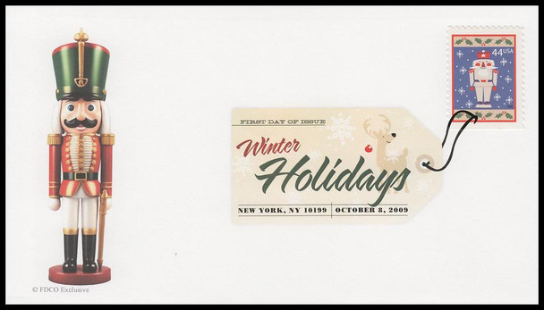 4425 - 4428 / 44c Winter Holidays Convertible Booklet Singles 2009 Set of 4 Digital Color Postmark ( DCP ) FDCO Exclusive FDCs