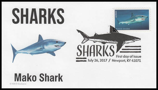 5223 - 5227 / 49c Sharks 2017 Set of 5 FDCO Exclusive First Day Covers