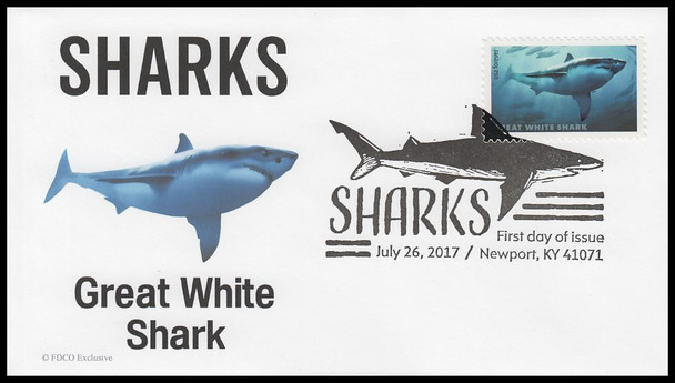 5223 - 5227 / 49c Sharks 2017 Set of 5 FDCO Exclusive First Day Covers