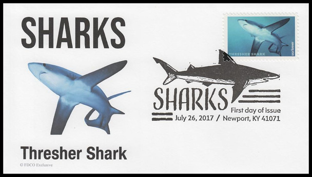 5223 - 5227 / 49c Sharks 2017 Set of 5 FDCO Exclusive First Day Covers