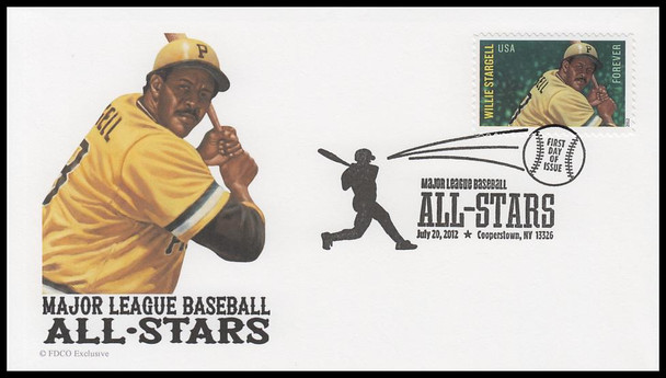 4694 - 4697 / 45c Major League Baseball All-Stars Cooperstown, NY 2012 Set of 4 FDCO Exclusive First Day Covers