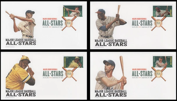 4694 - 4697 / 45c Major League Baseball All-Stars Cooperstown, NY Digital Color Postmark (DCP) 2012 Set of 4 FDCO Exclusive FDCs