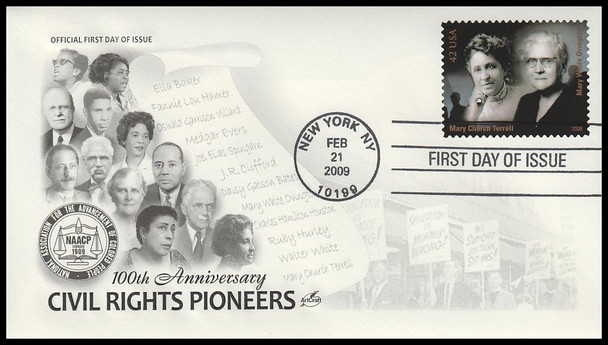 4384a - f  / 42c Civil Rights Pioneers 2009 Set of 6 Artcraft First Day Covers