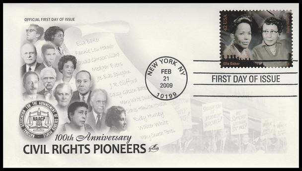 4384a - f  / 42c Civil Rights Pioneers 2009 Set of 6 Artcraft First Day Covers