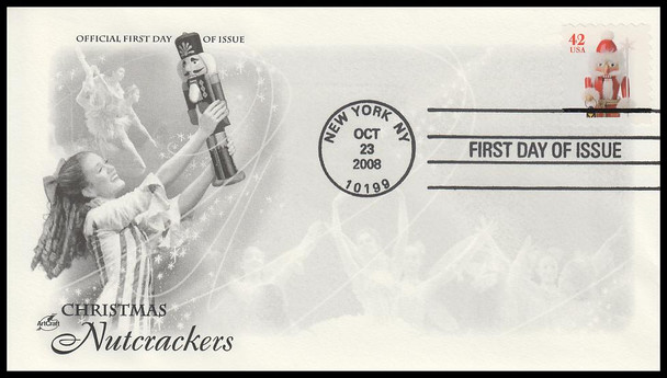 4368 - 4371 / 42c Holiday Nutcrackers ATM 2008 Artcraft First Day Covers
