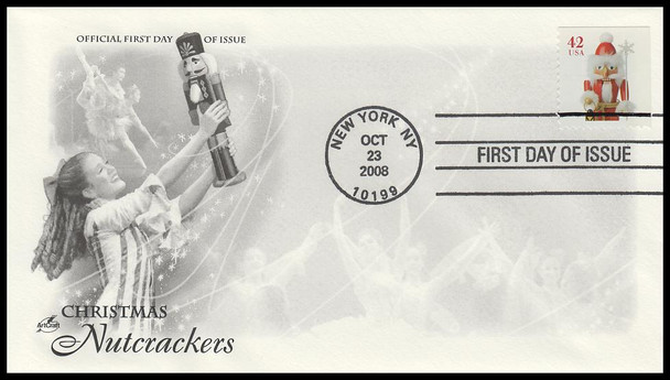 4364 - 4367 / 42c Holiday Nutcrackers Vending 2008 Artcraft First Day Covers