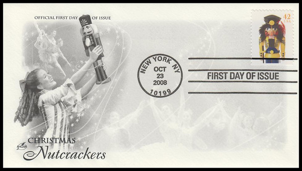 4360 - 4363 / 42c Holiday Nutcrackers Convertible 2008 Artcraft First Day Covers
