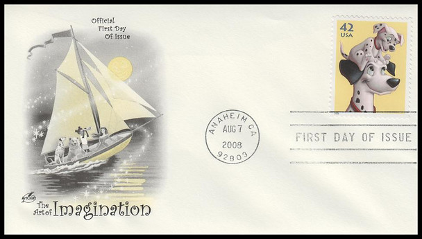 4342 - 4345 / 42c Art of Disney: Imagination 2008 Set of 4 Artcraft First Day Covers