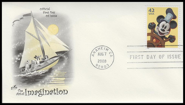 4342 - 4345 / 42c Art of Disney: Imagination 2008 Set of 4 Artcraft First Day Covers