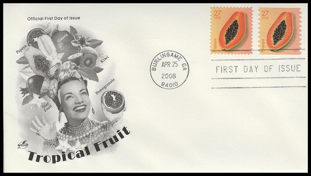 4253 - 4262 / 27c Tropical Fruits Sheet & Coil Combo 2008 Set of 5 Artcraft First Day Covers