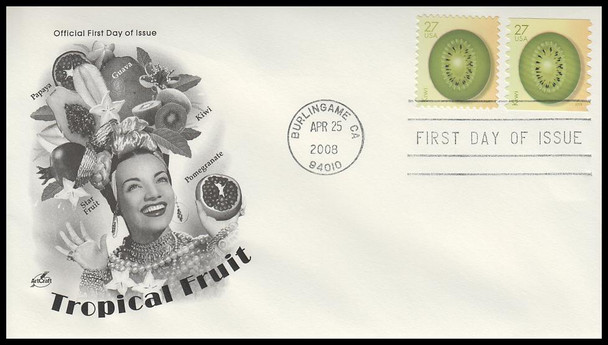 4253 - 4262 / 27c Tropical Fruits Sheet & Coil Combo 2008 Set of 5 Artcraft First Day Covers