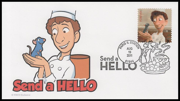 4553 - 4557 / 44c Pixar Films : Send A Hello Station Postmarks 2011 Set of 5 FDCO Exclusive First Day Covers