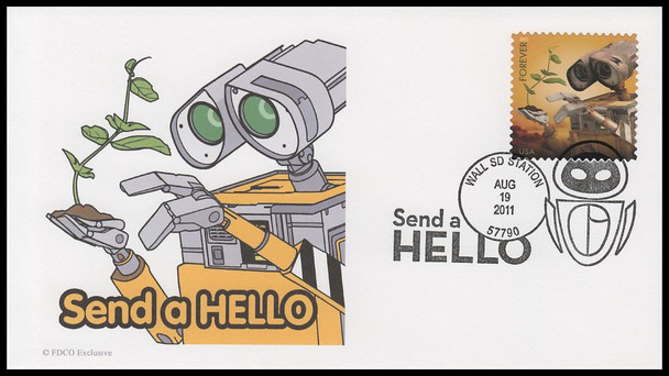 4553 - 4557 / 44c Pixar Films : Send A Hello Station Postmarks 2011 Set of 5 FDCO Exclusive First Day Covers