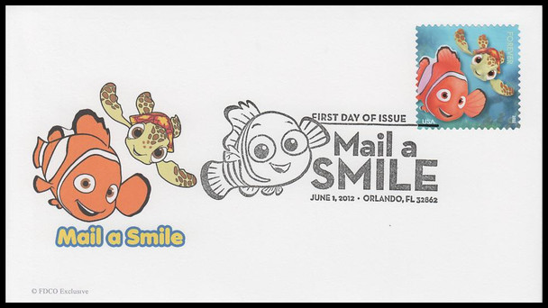 4677 - 4681 / 45c Pixar Films : Mail a Smile 2012 Set of 5 FDCO Exclusive First Day Covers