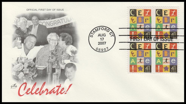 4196 / 41c Celebrate! Block 2007 Artcraft First Day Cover
