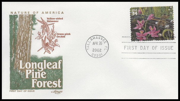 3611a - j  / 34c Longleaf Pine Forest 2002 Set of 10 Artmaster First Day Covers