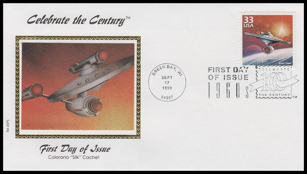 3188e / 33c Star Trek : Celebrate The Century 1960s Colorano Silk First Day Cover
