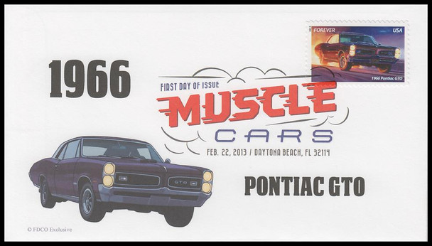 4743 - 4747 / 46c Muscle Cars  2013 Set of 5 Digital Color Postmark FDCO Exclusive First Day Covers