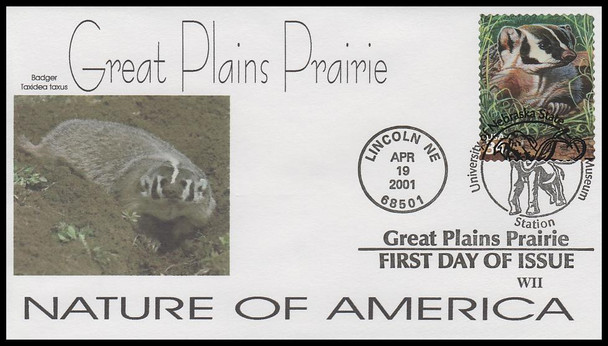 3506g / 34c Badger & Harvester Ants : Great Plains Prairie 2001 WII Cachets First Day Cover