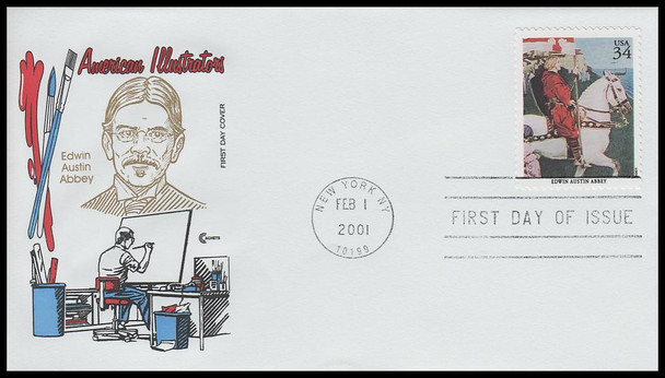 3502a-t / 34c American Illustrators 2001 Set of 20 Cover Craft Cachets FDCs With Insert Card (Limited Edition of Only 140 Made)