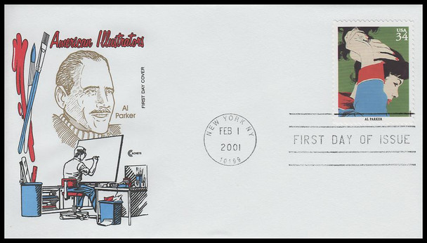 3502a-t / 34c American Illustrators 2001 Set of 20 Cover Craft Cachets FDCs With Insert Card (Limited Edition of Only 140 Made)