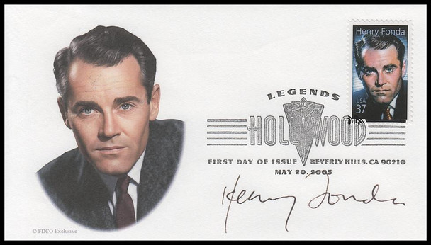 3911 / 37c Henry Fonda : Legends of Hollywood Series 2005 FDCO Exclusive FDC #2