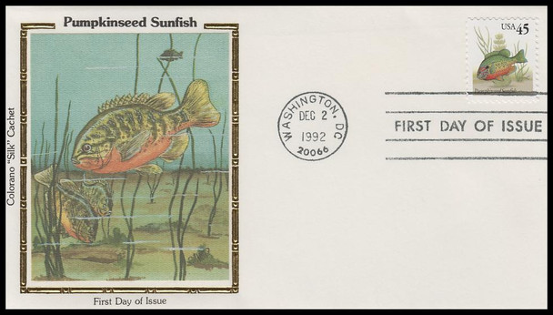 2481 / 45c Pumpkinseed Sunfish 1992 Colorano Silk First Day Cover