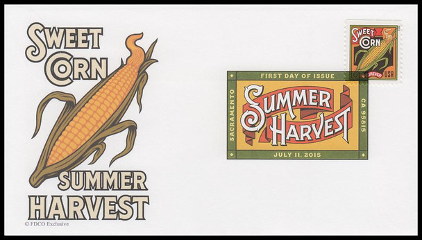 5005 / 49c Sweet Corn : Summer Harvest 2015 Digital Color Postmark FDCO Exclusive First Day Cover