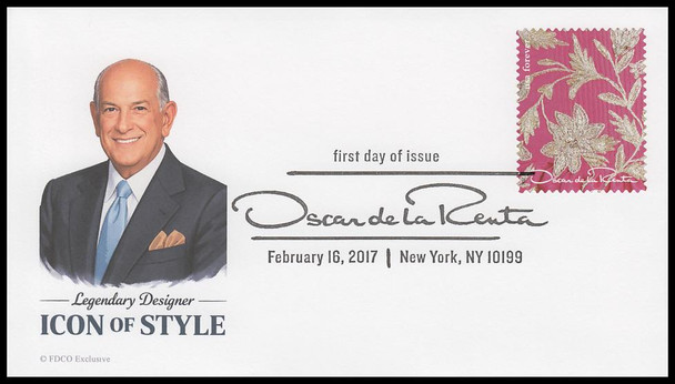 5173a-k / 49c Oscar de la Renta 2017 Set of 11 FDCO Exclusive First Day Covers