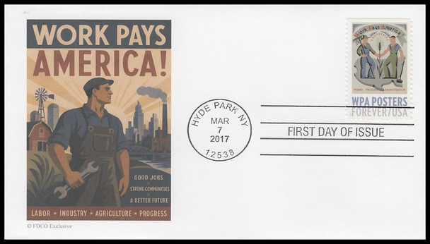 5180 - 5189 / 49c WPA Posters 2017 Set of 10 FDCO Exclusive First Day Covers