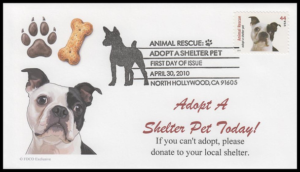 4451 - 4460 / 44c Adopt a Shelter Pet 2010 Set of 10 FDCO Exclusive First Day Covers