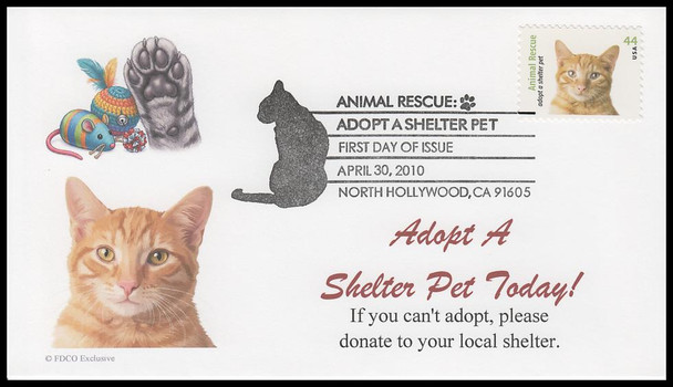 4451 - 4460 / 44c Adopt a Shelter Pet 2010 Set of 10 FDCO Exclusive First Day Covers