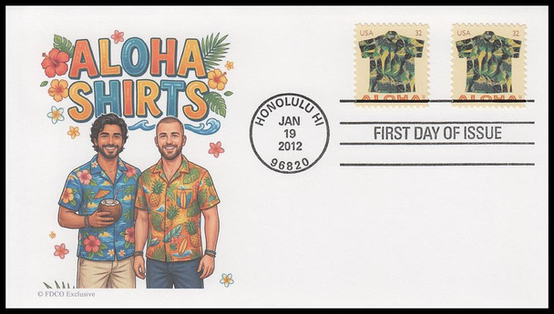 4592 - 4596 / 32c Aloha Shirts 2012 Set of 5 FDCO Exclusive First Day Covers