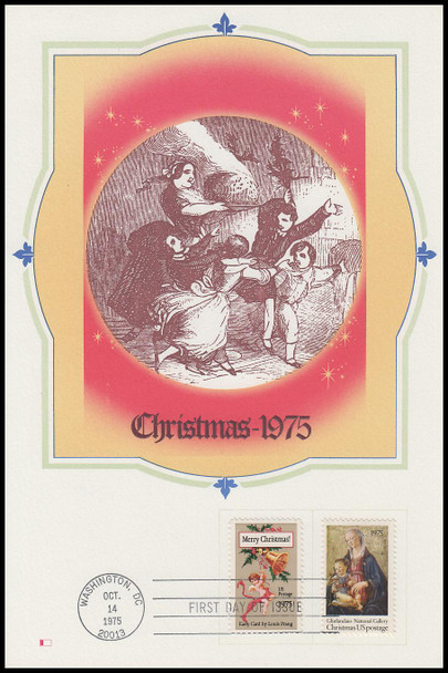 1579 - 1580 / 10c Christmas Combo 1975 Fleetwood Limited Edition FDOI Presentation Card
