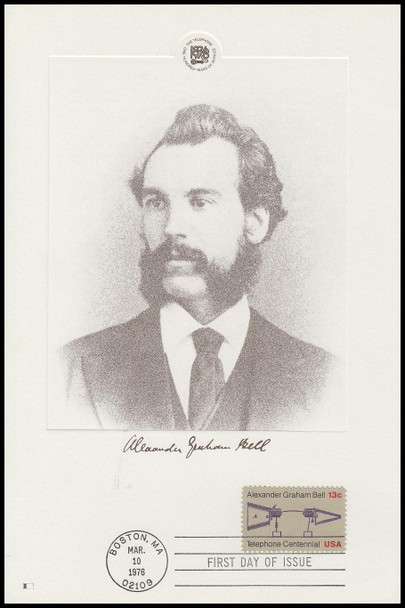 1683 / 13c Telephone Centennial 1976 Fleetwood Limited Edition FDOI Presentation Card