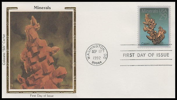2700 - 2703 / 29c Minerals 1992 Set of 4  Colorano Silk First Day Covers