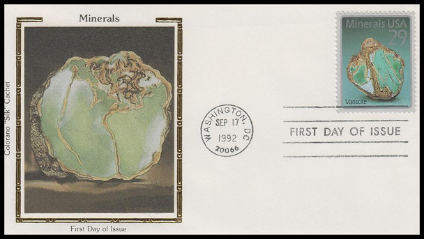 2700 - 2703 / 29c Minerals 1992 Set of 4  Colorano Silk First Day Covers