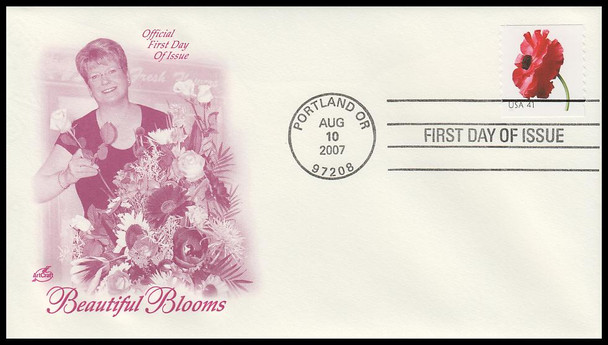 4166 - 4175 / 41c Beautiful Blooms Coil 2007 Set of 10 w/ PNC Artcraft First Day Covers