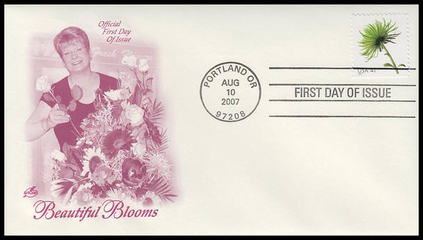 4176 - 4185 / 41c Beautiful Blooms Bklt Singles 2007 Set of 10 Artcraft First Day Covers