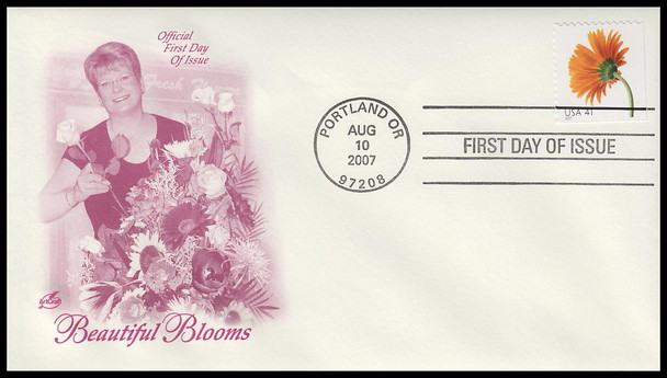 4176 - 4185 / 41c Beautiful Blooms Bklt Singles 2007 Set of 10 Artcraft First Day Covers