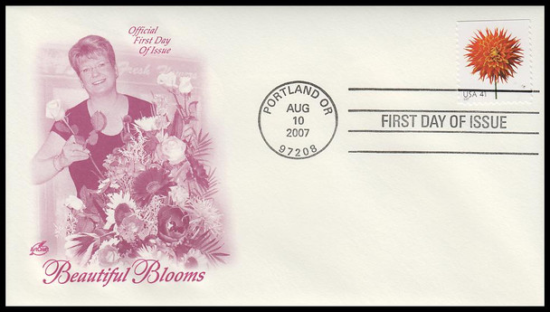 4176 - 4185 / 41c Beautiful Blooms Bklt Singles 2007 Set of 10 Artcraft First Day Covers