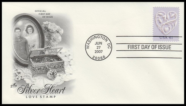 4151 - 4152 / 41c and 58c Wedding Hearts 2007 Set of 2 Artcraft First Day Covers